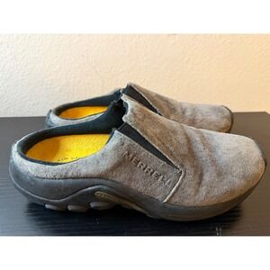 Merrell Jungle Slide Pewter Grey Suede Mules Womens 7.5 Slip On Shoes J60828